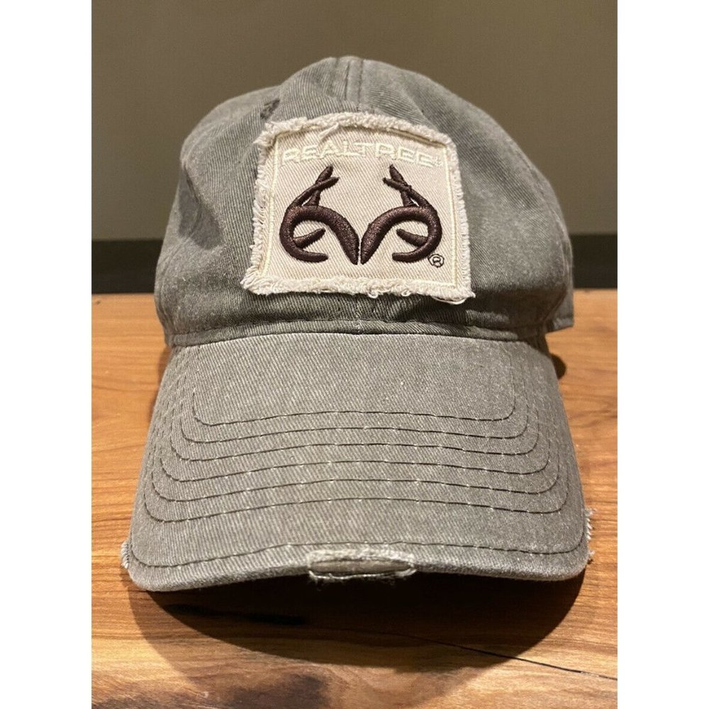 REALTREE Distressed Khaki Hat Antler Patch OSFM NW